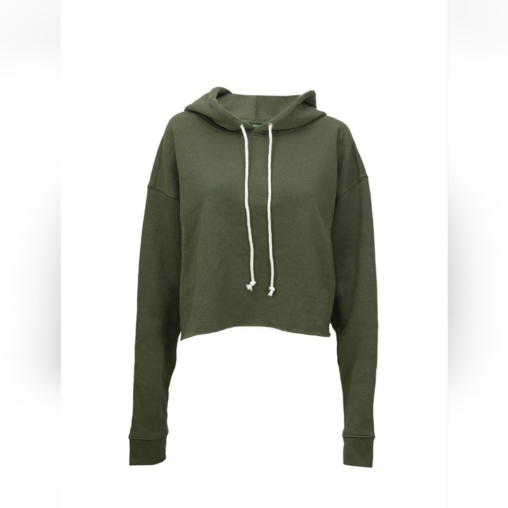 Wild Fable Women's Cropped Hoodie, Olive Green Size S